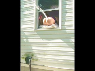 HORNY dildo orgasm squirting out of window while neighbors a – Babe Masturbation Public | FlixxxCity #422112