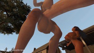 Backyard Giantess Growth (POV, Futa, Penis Expansion)